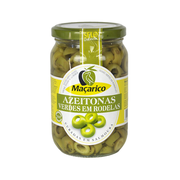 Macarico 切片綠橄欖玻璃罐正面