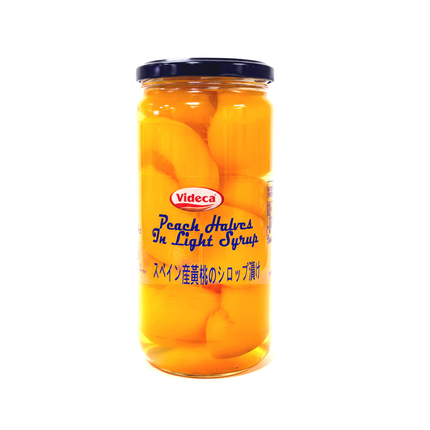 Videca 西班牙黃桃對半（輕糖漿）700g 產品正面